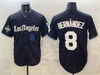 Los Angeles Dodgers #8 Enrique Hern¨¢ndez Black Puhics 2025 World Series Champions Patch 'Gothic Edition' Vapor Premier Limited Stitched Jersey