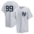 New York Yankees #99 Aaron Judge White Puhics Home Replica Player Name Jersey