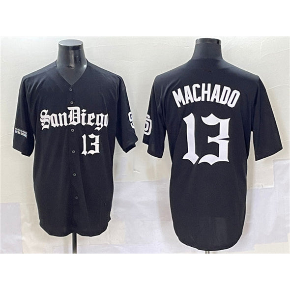 San Diego Padres #13 Manny Machado Black Puhics Gothic Edition Vapor Limited Stitched Jersey
