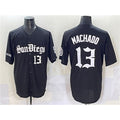 San Diego Padres #13 Manny Machado Black Puhics Gothic Edition Vapor Limited Stitched Jersey