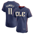 Cleveland Guardians #11 Jos¨¦ Ram¨ªrez Navy Puhics City Connect Elite Jersey