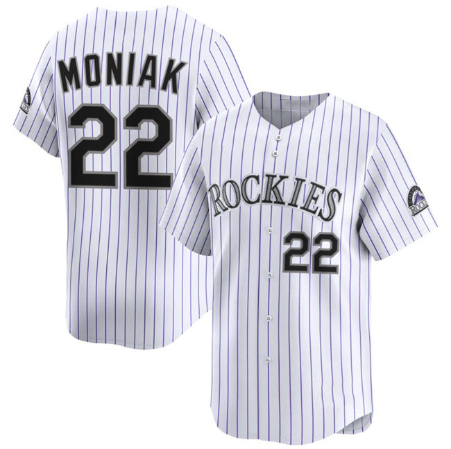 Colorado Rockies #22 Mickey Moniak White Puhics Home Limited Stitched Jersey