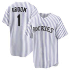 Colorado Rockies #1 Groom White Puhics Home Replica Jersey