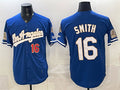 Los Angeles Dodgers #16 Will Smith Royal Puhics 2026 Gold Collection 9x & B2B Champs Patch Stitched Jersey