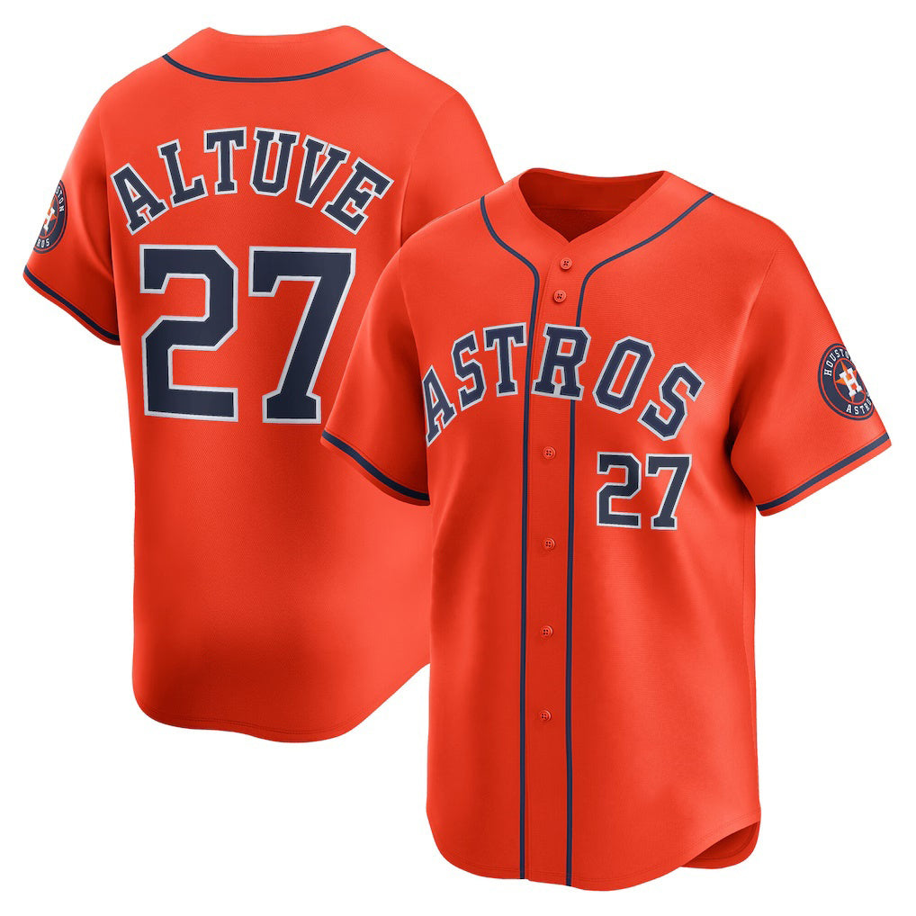 Houston Astros #27 Jose Altuve Orange Puhics Alternate Limited Player Jersey