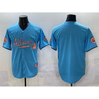 Atlanta Braves Blank Blue Puhics 2024 Atliens & Peach With Outkast Patch Vapor Limited Stitched Jersey