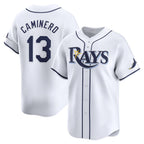 Tampa Bay Rays #13 Junior Caminero White Puhics Home Limited Player Jersey