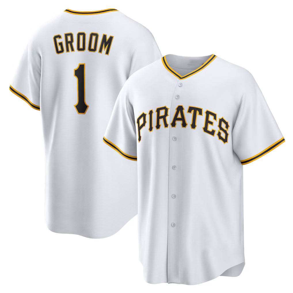 Pittsburgh Pirates #1 Groom Home White Puhics Replica Jersey