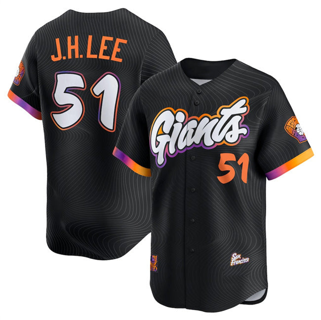 San Francisco Giants #51 Jung Hoo Lee Black Puhics Anthracite 2025 City Connect Limited Stitched Jersey