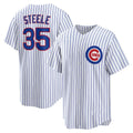 Chicago Cubs #35 Justin Steele White Puhics Home Replica Jersey