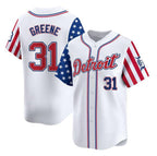 Detroit Tigers #31 Riley Greene White Puhics 2025 Independence Day Vapor Premier Limited Stitched Jersey