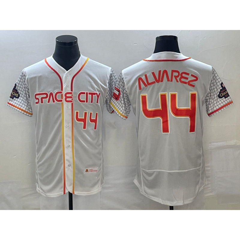 Houston Astros #44 Yordan Alvarez Number White Puhics 2023 City Connect Flex Base Stitched Jersey 2