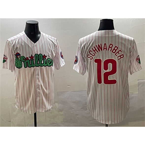Philadelphia Phillies #12 Kyle Schwarber White Puhics Phanatic Cool Base Stitched Jersey