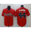 Atlanta Braves #44 Hank Aaron Red Puhics Game Jerseys