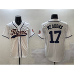 Detroit Tigers #17 Parker Meadows White Puhics With Patch Cool Base Stitched Jersey