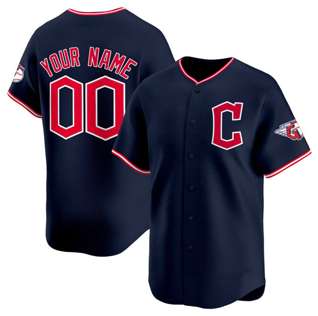 Custom Cleveland Guardians Active Player Navy Puhics 2025 Alternate Limited Stitched Jersey