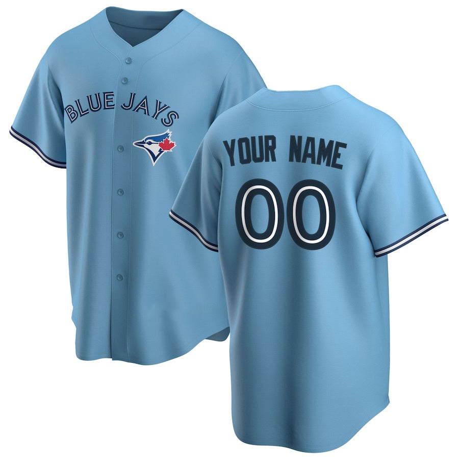 Custom Toronto Blue Jays Alternate 2020 Replica Light Blue Puhics Jersey