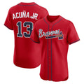 Atlanta Braves #13 Ronald Acu?a Jr. Red Puhics Alternate 2 Elite Jersey