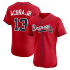 Atlanta Braves #13 Ronald Acu?a Jr. Red Puhics Alternate 2 Elite Jersey