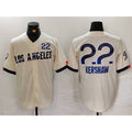 Los Angeles Dodgers #22 Clayton Kershaw Cream Puhics 2024 City Connect Limited Jersey