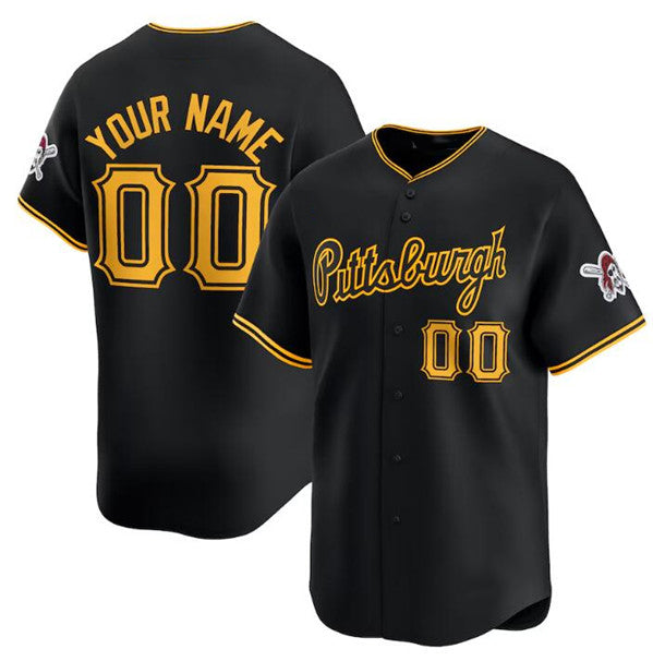 Custom Pittsburgh Pirates Active Player Black Puhics Alternate Limited Stitched Jersey