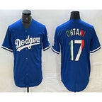 Los Angeles Dodgers #17 Shohei Ohtani Mexico Blue Puhics Cool Base Stitched Jerseys