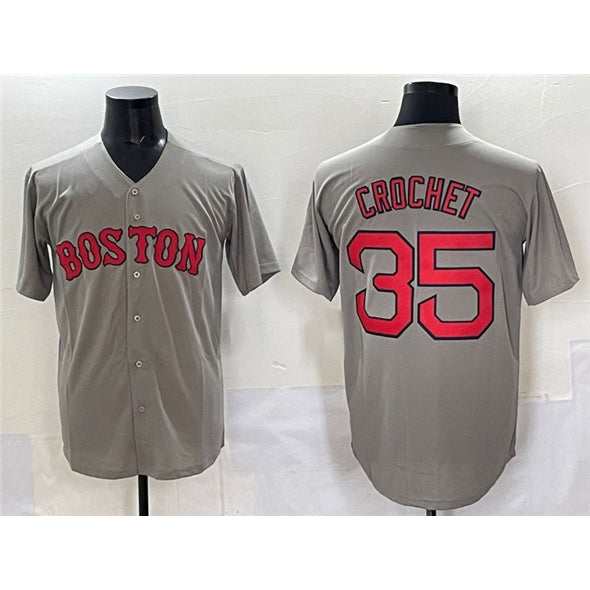 Boston Red Sox #35 Garrett Crochet Gray Puhics Cool Base Stitched Jersey