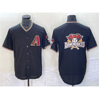 Arizona Diamondbacks Black Puhics Team Big Logo Cool Base Stitched Jersey