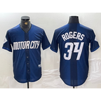 Detroit Tigers #34 Jake Rogers 2024 Navy Puhics City Connect Cool Base Limited Stitched Jersey 2