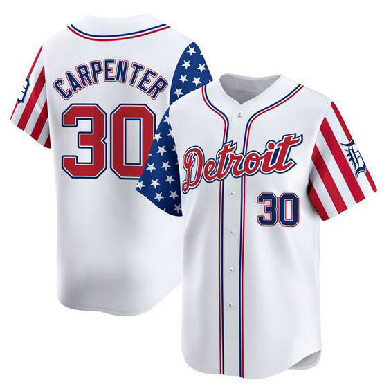Detroit Tigers #30 Kerry Carpenter White Puhics 2025 Independence Day Vapor Premier Limited Stitched Jersey