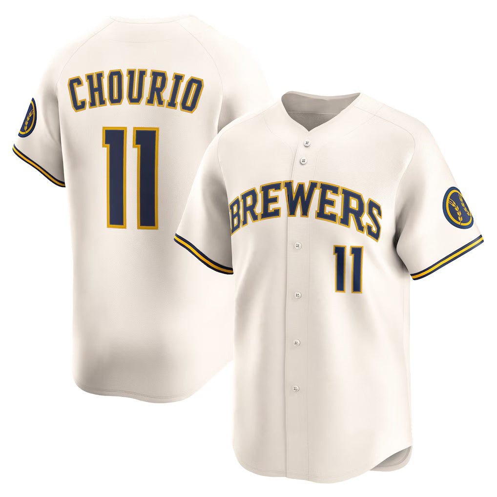 Milwaukee Brewers #11 Jackson Chourio Cream Puhics Home Limited Jersey