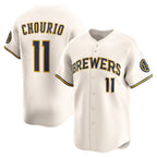 Milwaukee Brewers #11 Jackson Chourio Cream Puhics Home Limited Jersey