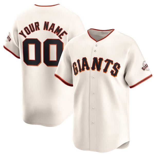 Custom San Francisco Giants Active Player Cream Puhics Home Limited Stitched Jersey