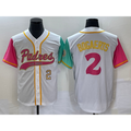 San Diego Padres #2 Xander Bogaerts White Puhics Number NEW 2023 City Connect Cool Base Stitched Jersey
