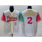 San Diego Padres #2 Xander Bogaerts White Puhics Number NEW 2023 City Connect Cool Base Stitched Jersey