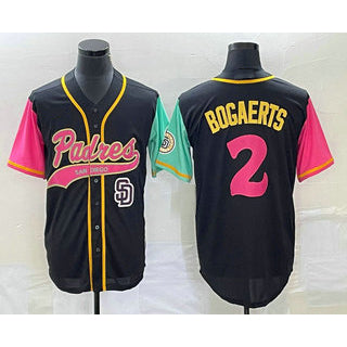 San Diego Padres #2 Xander Bogaerts Black Puhics NEW 2023 City Connect Cool Base Stitched Jersey