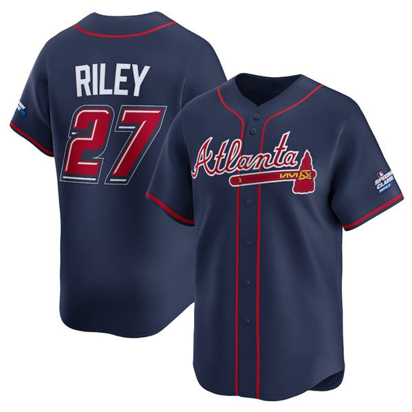 Atlanta Braves #27 Austin Riley Navy Puhics 2025 Speedway Classic Alternate Limited Stitched Jersey