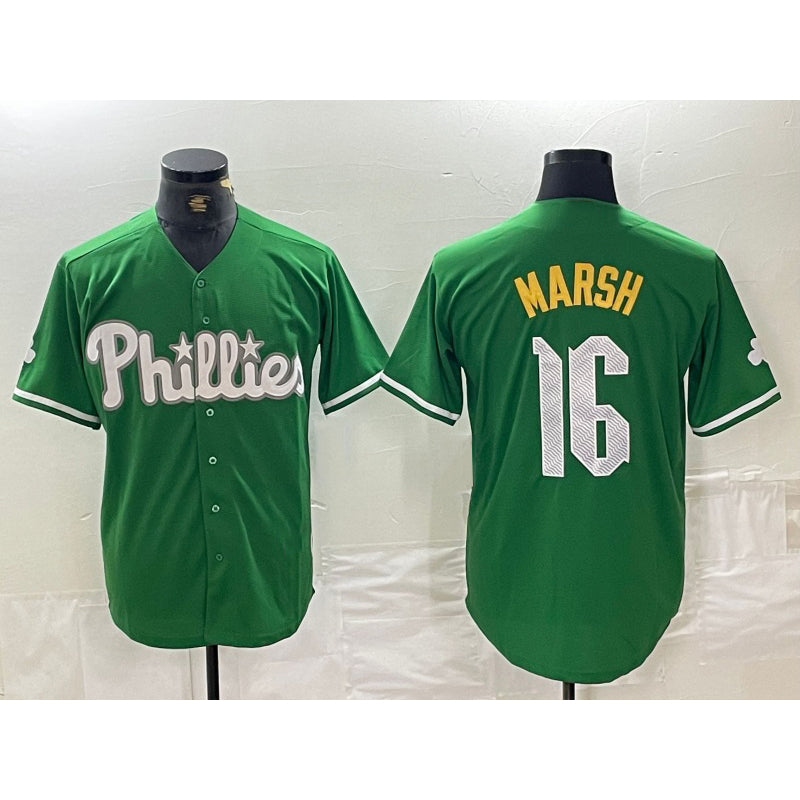 Philadelphia Phillies #16 Brandon Marsh Green Puhics 2024 City Connect Stitched Jersey