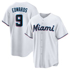 Miami Marlins #9 Xavier Edwards White Puhics Home Replica Jersey