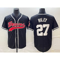 Atlanta Braves #27 Austin Riley Black Puhics Cool Base Stitched Jersey