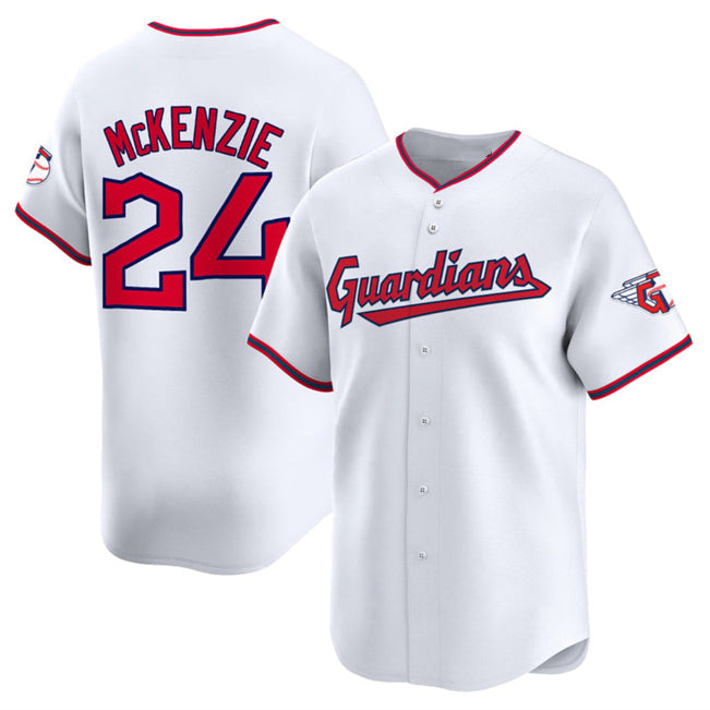 Cleveland Guardians #24 Triston McKenzie White Puhics Home Limited Stitched Jersey