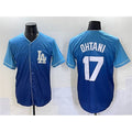 Los Angeles Dodgers #17 Shohei Ohtani Blue Puhics Stitched Jersey