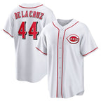 Cincinnati Reds #44 Elly De La Cruz White Puhics Home Replica Jersey