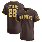 San Diego Padres #23 Fernando Tatis Jr. Brown Puhics Road Elite Jersey
