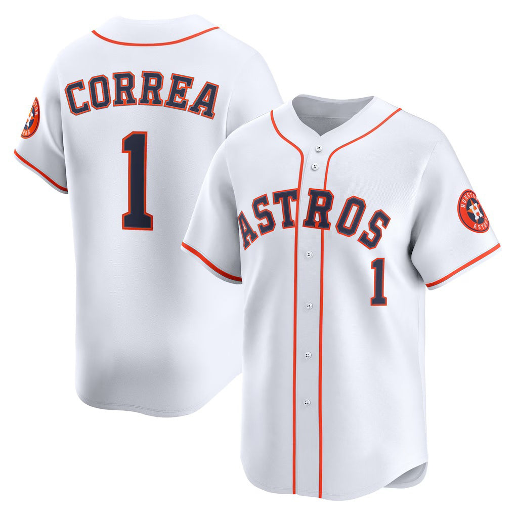 Houston Astros #1 Carlos Correa White Puhics Home Limited Player Jersey