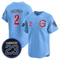 Chicago Cubs #2 Nico Hoerner Blue Puhics 'Ryne Sandberg Tribute' Vapor Limited V2 Stitched Jersey