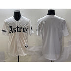 Houston Astros Blank White Puhics Gothic 'Houston Born Barrio Raised' Limited Stitched Jersey