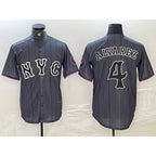 New York Mets #4 Francisco Alvarez Gray Puhics 2024 City Connect Cool Base Stitched Jersey