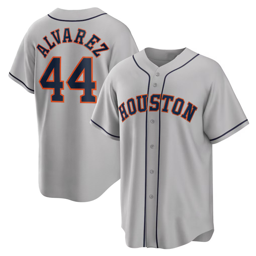 Houston Astros #44 Yordan ¨¢lvarez Gray Puhics Road Replica Player Jersey