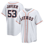 Houston Astros #53 Cristian Javier White Puhics Home Replica Jersey